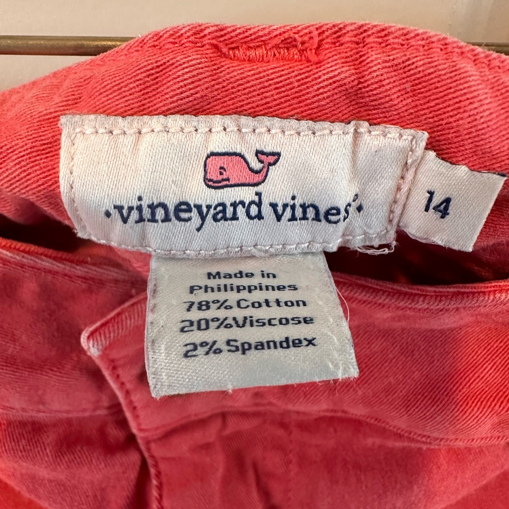 Vineyard Vines Pants Women’s Size 14 Pink Salmon Chino Stretch Casual Preppy - Picture 3 of 4